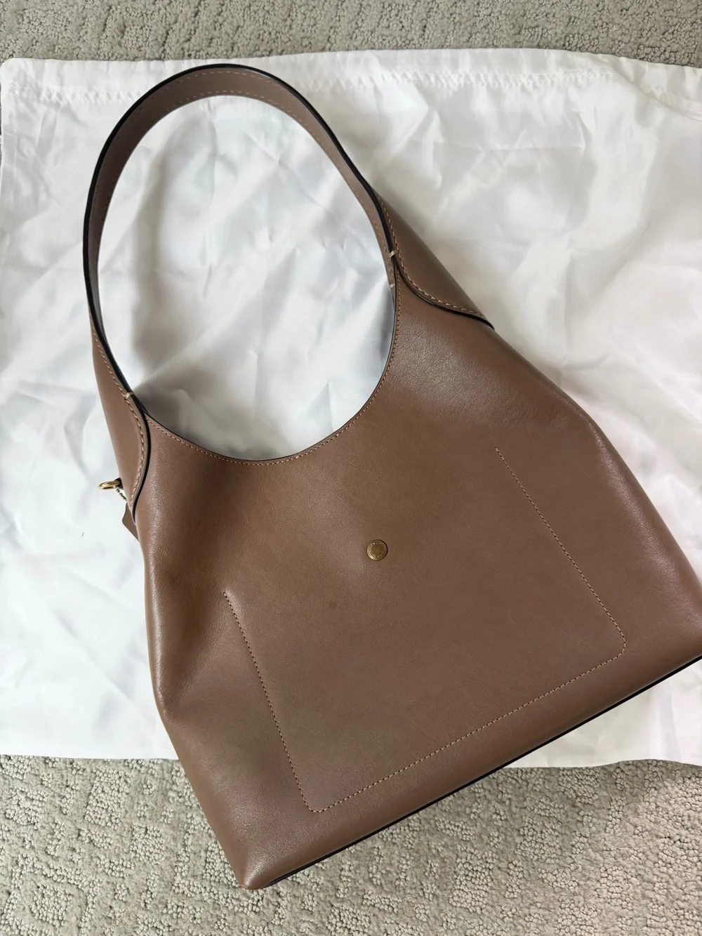 Coach Brooklyn 28 Shoulder Bag Taupe Leather - Picture 4 of 7
